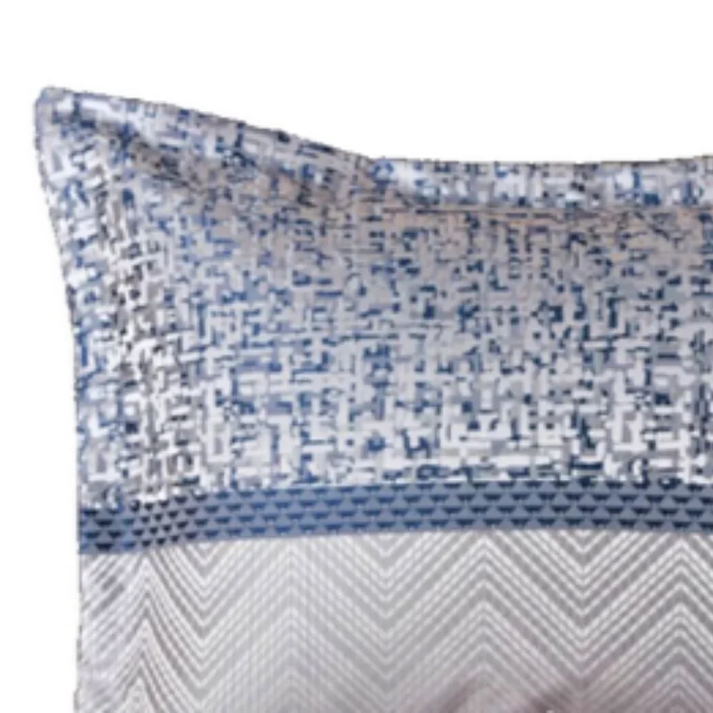 Queen 7 pc Harmony Jacquard Comforter Madison Park Set Navy & Silver - Picture 4 of 14